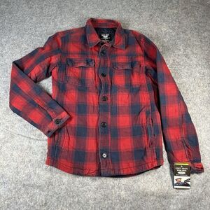 Grit Iron Workwear Fleece Lined Flannel Shirt Mens Medium Button Up Jacket Plaid